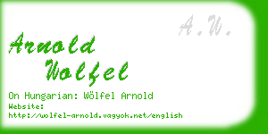 arnold wolfel business card